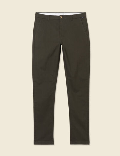 Pantalon slim Instinct chino vert kaki homme