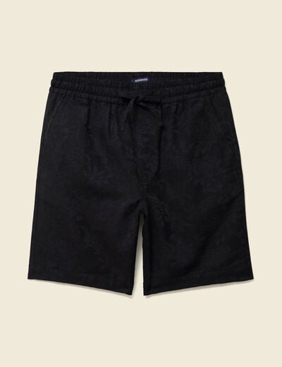 Bermuda coupe droite noir homme