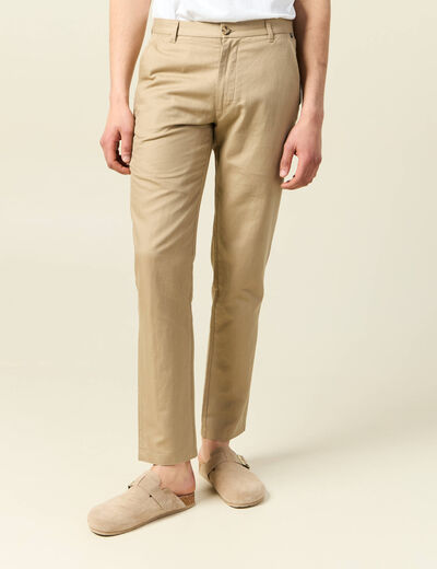 Pantalon chino taupe homme