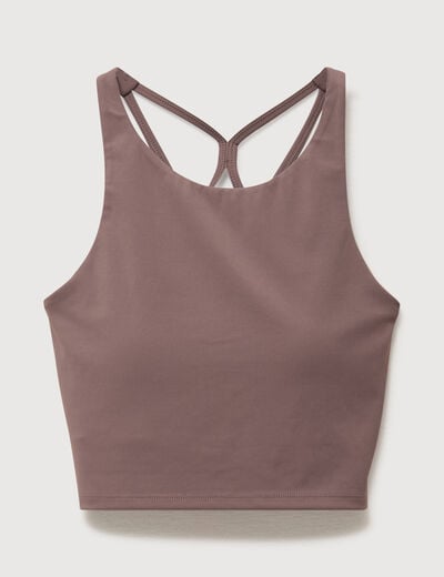 Brassi&egrave;re ajust&eacute;e cropped marron femme