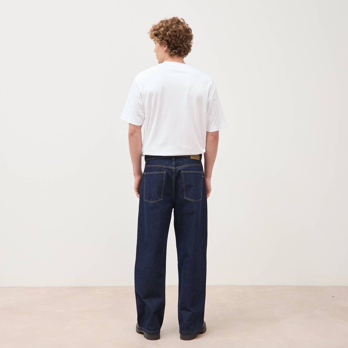 Jeans large 5 poches longueur 32 denim brut clean homme