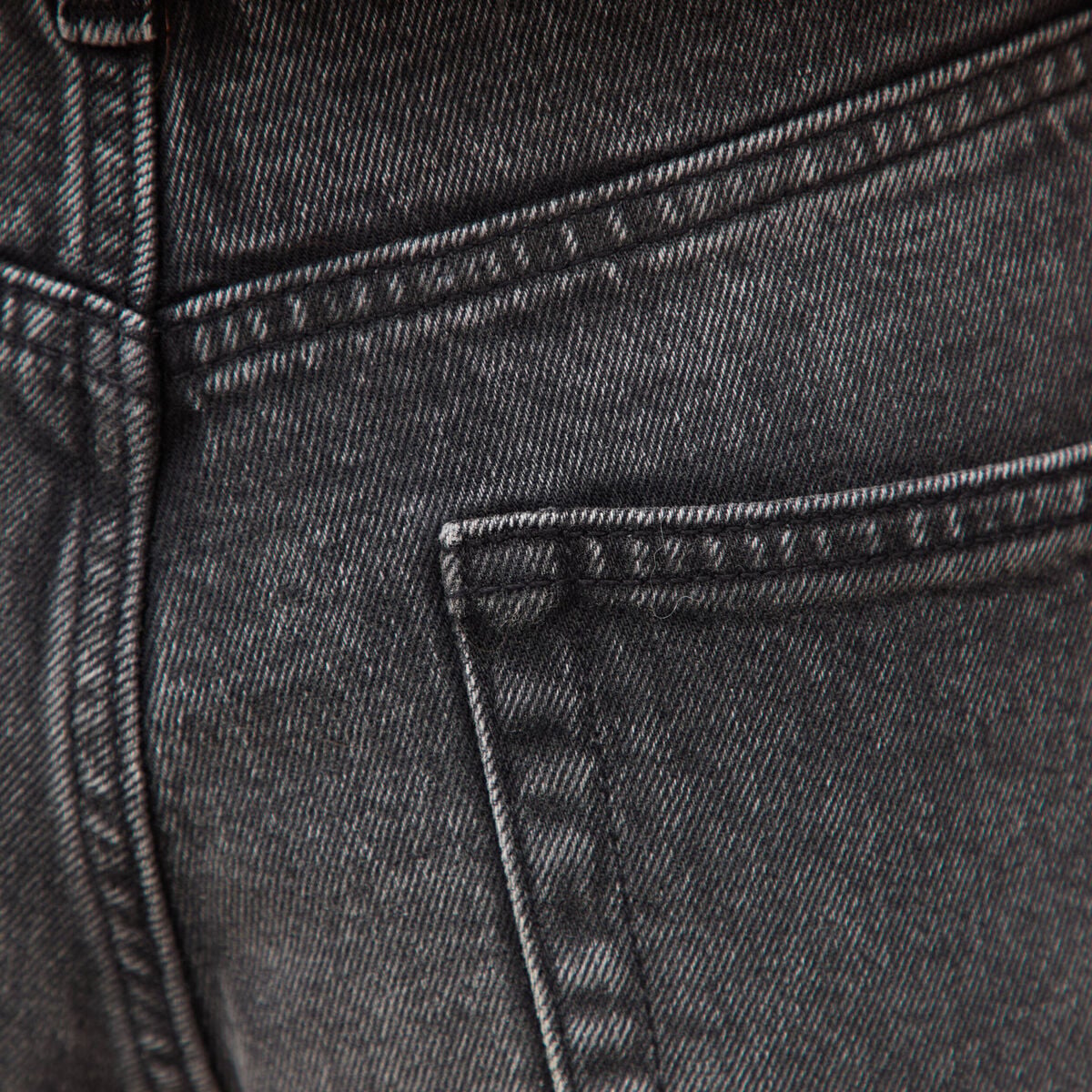 Jeans straight taille standard denim gris femme