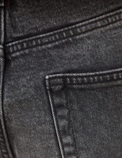 Jeans straight taille standard denim gris femme