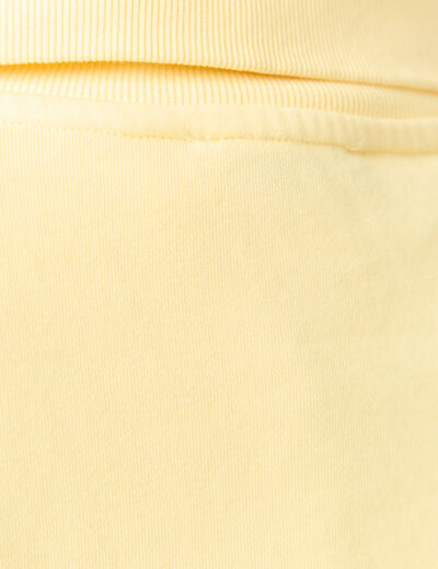 Sweat manches longues col camionneur jaune pastel femme