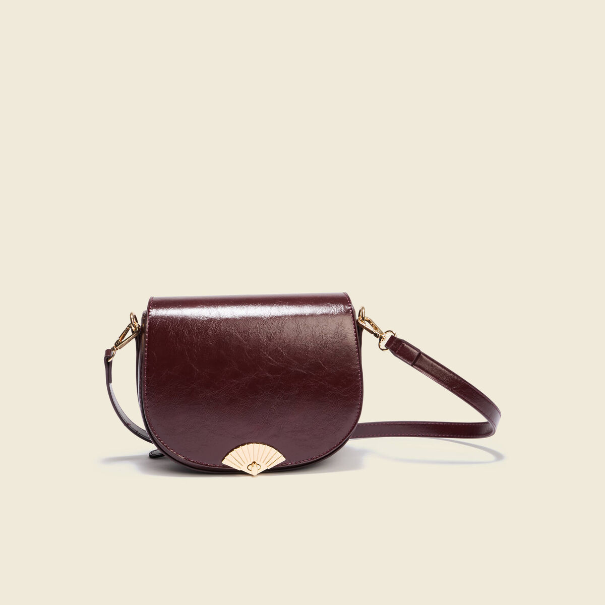 Sac bandoulière avec doublure prune femme