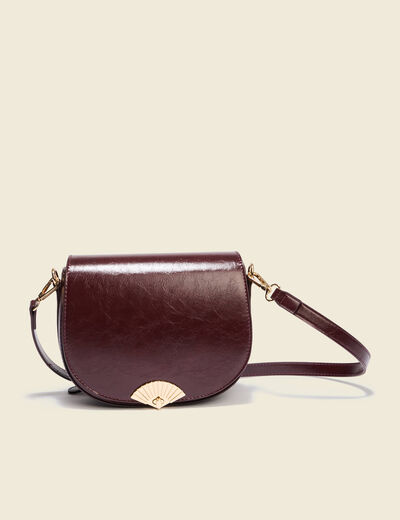 Sac bandoulière avec doublure prune femme