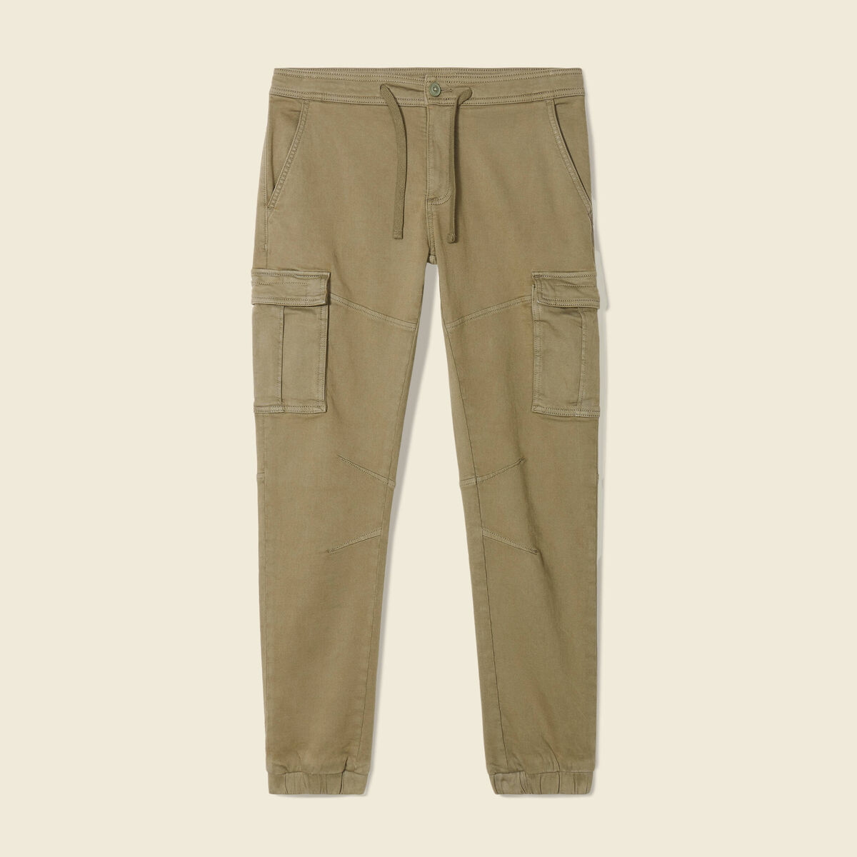 Pantalon battle bas resserr&eacute; vert kaki homme