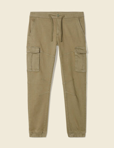 Pantalon battle bas resserré vert kaki homme