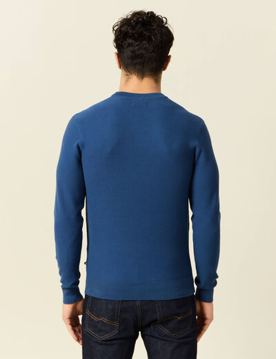 Pull éco-responsable bleu foncé homme