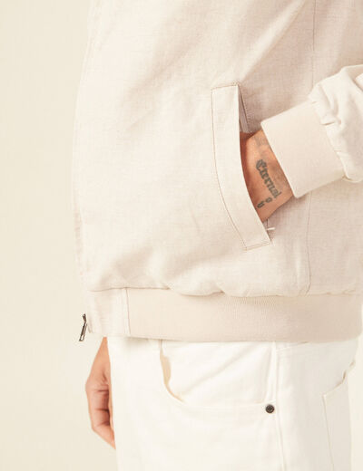 Veste droite zippée beige homme
