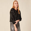 Pull éco-responsable sequins noir femme