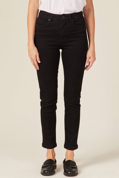 Jeans slim éco-responsable denim noir femme
