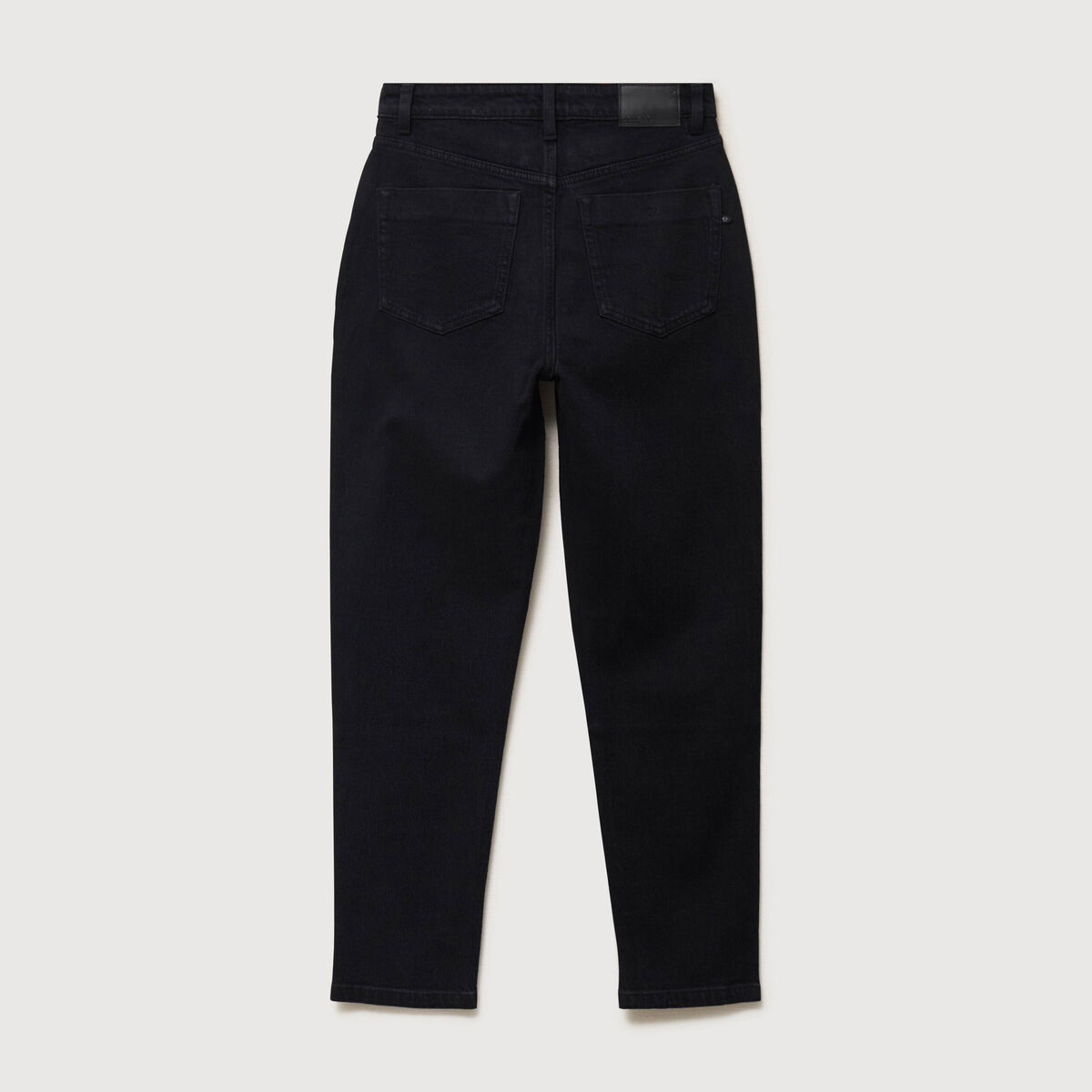 Jeans mom 7/8&egrave;me denim noir femme