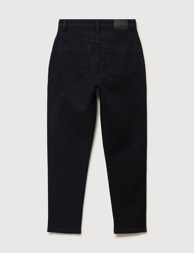 Jeans mom 7/8&egrave;me denim noir femme