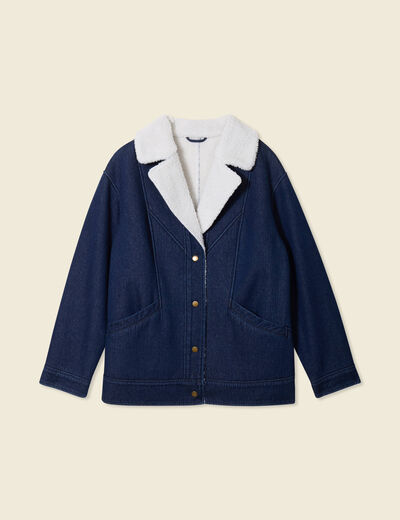 Manteau en jean doublé denim stone femme