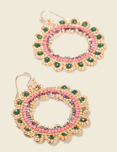 Boucles d'oreilles pendantes multicolore femme