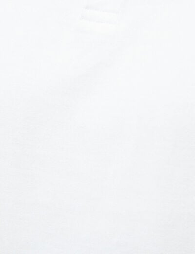 T-shirt col mao manches courtes en coton blanc homme