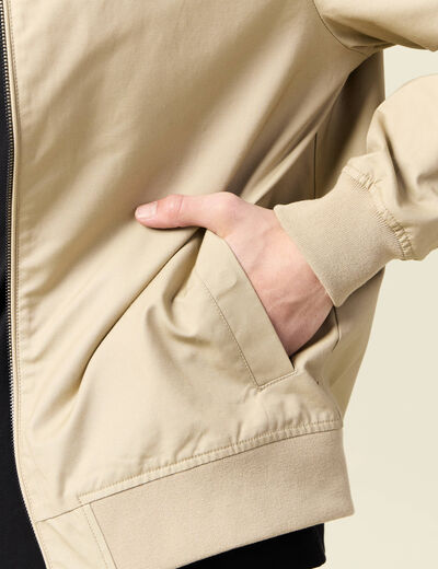 Blouson zippé col montant gris homme