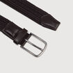 Ceinture fine tress&eacute;e taupe homme