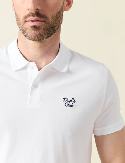 Polo manches courtes blanc homme