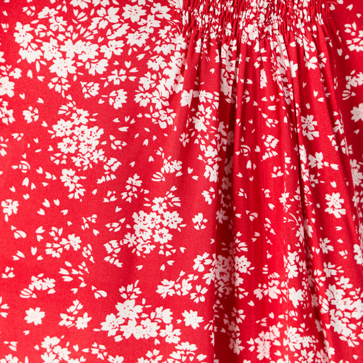 Robe évasée manches courtes rouge femme