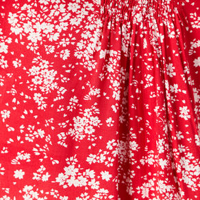 Robe évasée manches courtes rouge femme