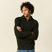 Pull col camionneur vert kaki homme