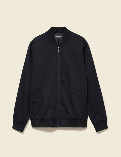 Blouson zipp&eacute; col teddy noir homme