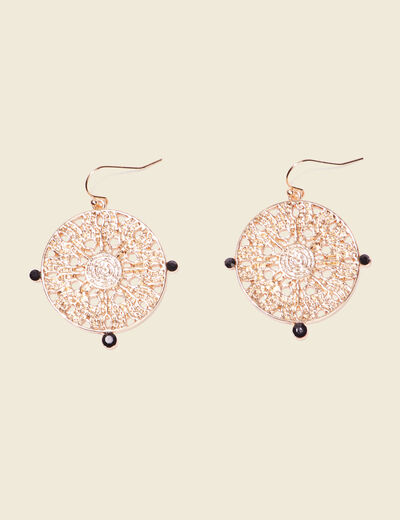 Boucles d'oreilles pendantes couleur or femme