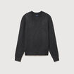 Pull col v manches longues gris fonc&eacute; homme