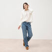 Jeans straight taille standard bleu gris femme