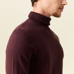Pull droit court manches longues bordeaux homme