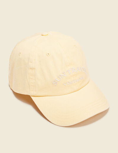 Casquette brodée jaune fluo femme