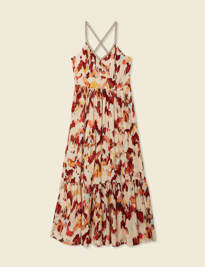 Robe longue évasée fluide sable femme