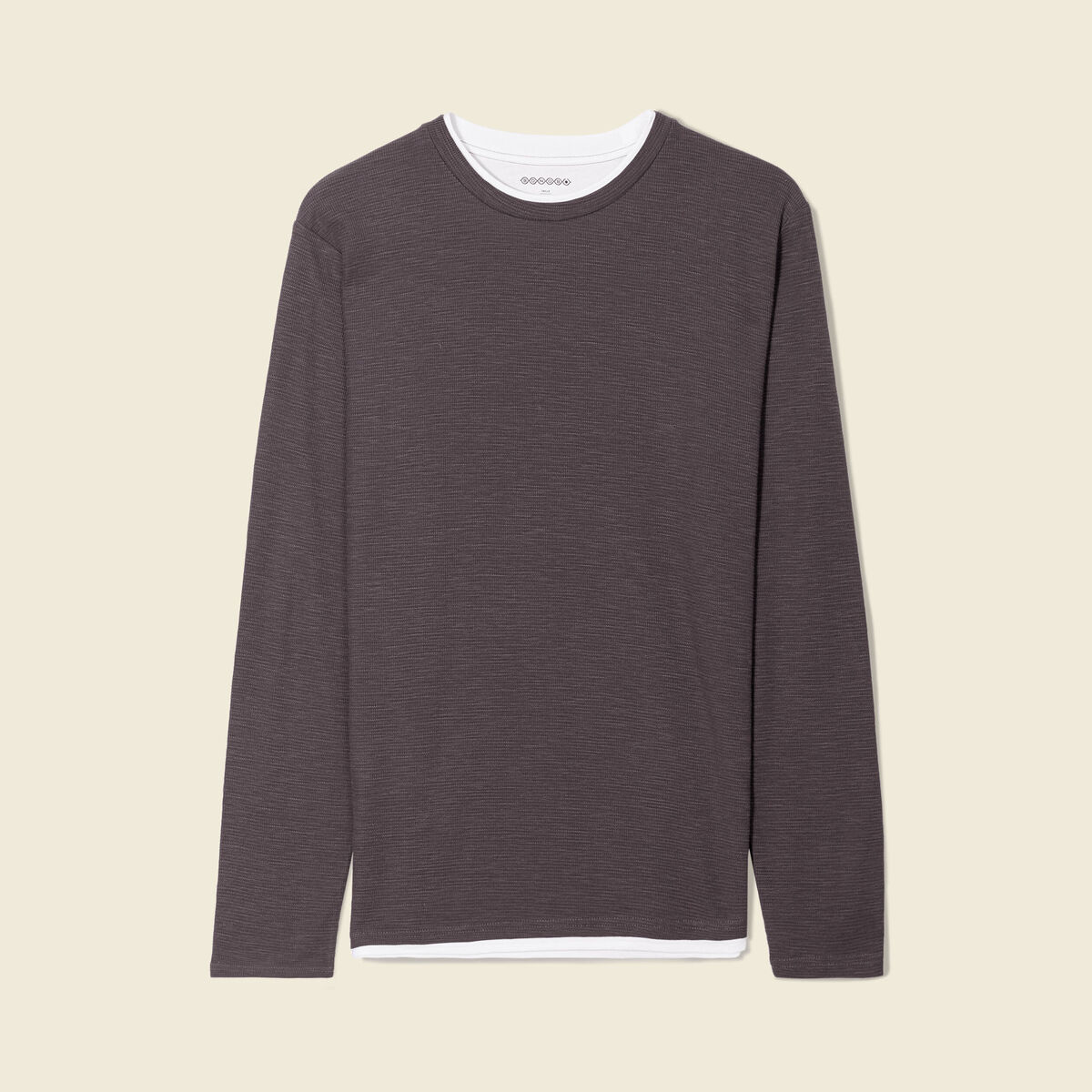 T-shirt manches longues gris foncé homme