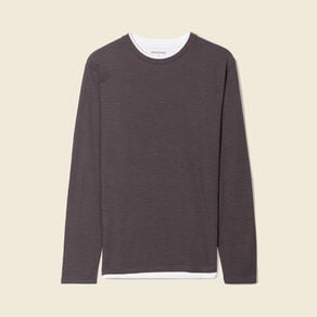 t shirt manches longues gris fonce homme T-shirt manches longues gris foncé homme