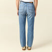 Jeans straight taille haute 7/8&egrave;me bleu femme