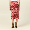 Jupe midi portefeuille fluide rouge foncé femme