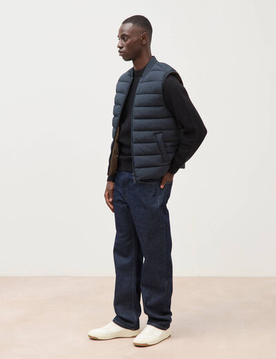 Doudoune courte sans manches bleu marine homme