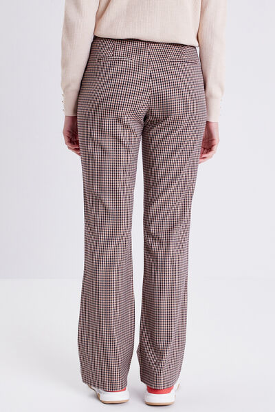 Pantalon flare avec boutons bleu marine femme
