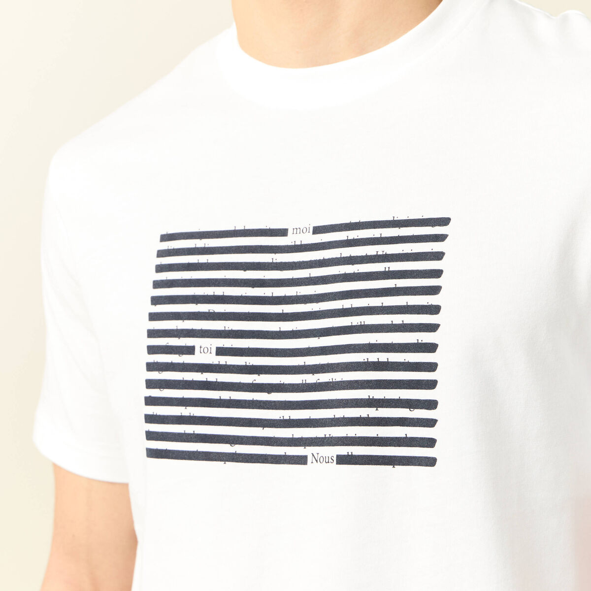T-shirt manches courtes ecru homme