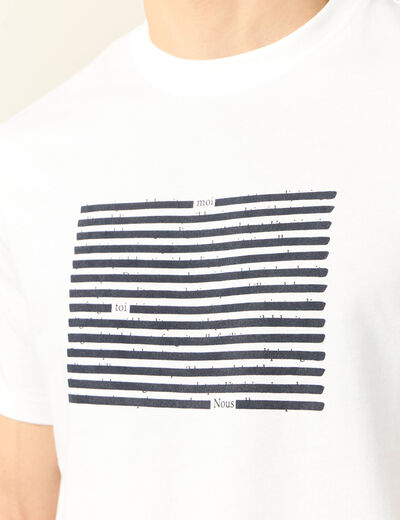 T-shirt manches courtes ecru homme