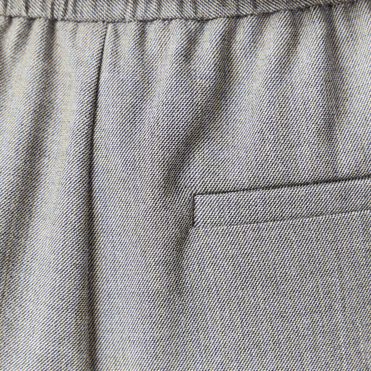 Pantalon taille haute fluide gris clair femme