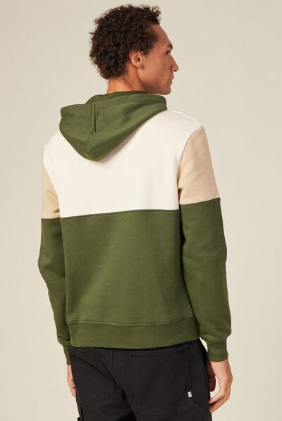 Sweat éco-responsable vert kaki homme