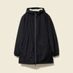 Parka longue droite &agrave; capuche noir homme