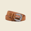 Ceinture large en cuir marron clair femme