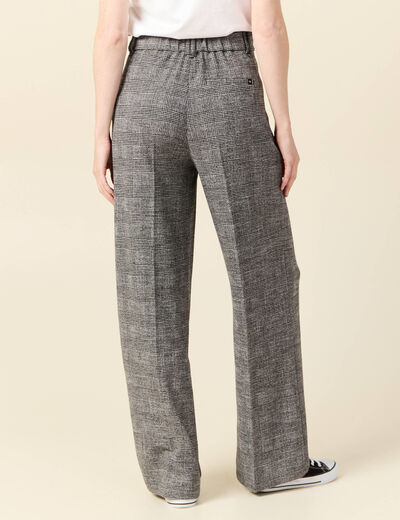 Pantalon large à pinces noir femme