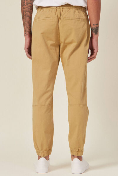 Jogger droit bas resserré vert olive homme