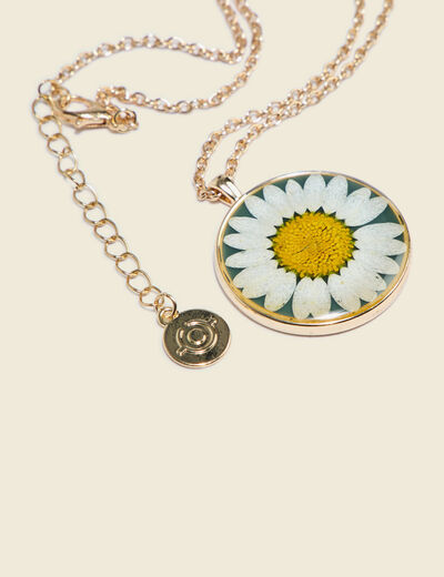 Collier avec pendentif vert pastel femme