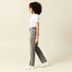 Jeans straight taille haute 7/8ème denim gris clair femme